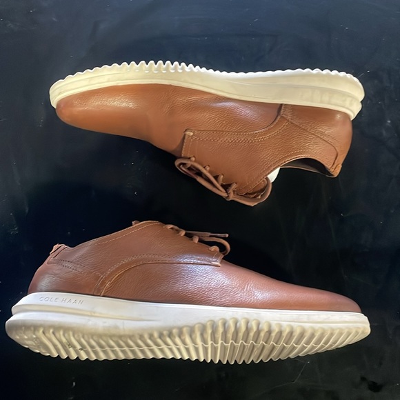 Cole Haan - Mens Grand+ Plain Toe Oxford Shoes, size 10 W US mens, color brown. - Picture 3 of 5